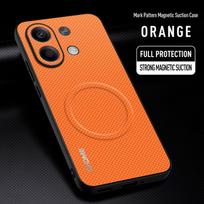 For Xiaomi Redmi Note 13 4G Case Luxury Car Magnetic Holder Phone Case For Redmi Note13 4G TPU Silicone Shockproof Back Cover For Redmi Note 13 4G oranžinė