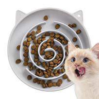 Cat Slow Feeder Dry Food Slower Feeder Cat Bowl Spill-Proof Food Holder Maze Shape Non-Slip Dish For Balcony Bedroom Living Room China Mainland