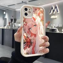 Darling Zero Two Phone Case For IPhone Air 17 Pro Max 16 E 15 14 Pro Max 13 12 11 Mini Plus Soft Silicone White Cover iPhone 16