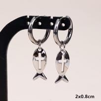 Personality Sun Moon Star Rhinestone Cross Pendant Earring 304 Stainless Steel Earrings For Women Men Jewelry Round Hoops Gifts