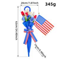 Independence Day Red White Tulip Umbrella Wall Decor For Holiday Door And Window Display
