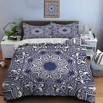 Intricate Mandala Style Decorative Pattern Bedding Set For Kids Luxury Gift 3Pcs Digital Print Comforter Set Soft Comfortable EU Twin 135X200cm&set