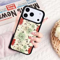 Retro Flower Leaves Graffiti Phone Case For IPhone 17 16e 15 14 13 12 11 Pro Max Air Mini Soft Protective Cover iPhone 14 Pro