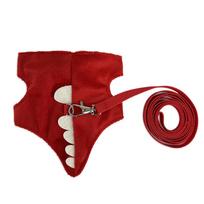 Ferret towing rope vest style adjustable pet rope cute dinosaur shape with bell for outdoor mouse walking rope