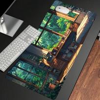 Healing cat mouse pad lying on desk HD printing computer deskpad anti-slip rubber large notebook office mousepad PC accessories 600x300x2mm