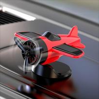 Mini Car Center Console Decorations 360° Rotary Solar Powered Aircraft Ornaments  Car Enthusiast raudona
