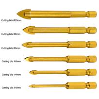 ABBY-6Pcs Glass Drill Bits Set Tile Drilling Set 3/4/5/6/8/10Mm With 1/4Inch Hex Shank For Porcelain Marble Mirror auksas