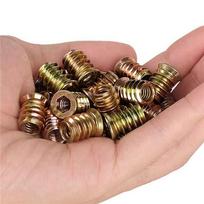ABBY-500Pcs M6 X 15Mm Furniture Screw In Nut Threaded Wood Inserts Bolt Fastener Connector Hex Socket Drive žalvaris