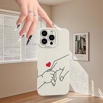Adopting a red heart design phone case, suitable for iPhone 17,16,15,14,13,12,11Pro/Max/Plus anti drop and shockproof back cover iPhone 14PROMAX
