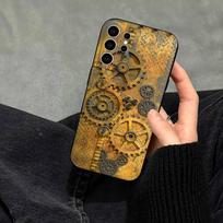 S-Steampunk Gear Mechanical COOL Phone Case For Samsung S25,S24,S21,S22,S23,S30,Ultra,S20,Plus,Fe,Note,10,9,5G Black Cover Samsung S26ULTRA