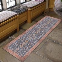Distressed Medallion Art Deco Persian Runner Rug for Hallway Bedroom Kitchen Boho Home Decor Soft Non Slip Washable Floor Mat 40X120CM