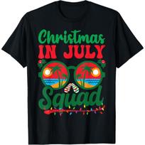 Christmas In July Squad Retro Sunglass Palm Tree Summer Xmas T-Shirt S įvairiaspalvis