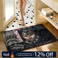 Soft Absorbent Non-Slip Rug Manga Berserk Floor Mat Home Decor Doormat Bedroom Floor Mat Shower Carpet 40x60cm