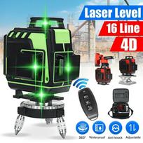 4000mAh 360 Beam laser level 4D 16 Lines Laser Level green line SelfLeveling Horizontal And Vertical Super Powerful Laser level raudona