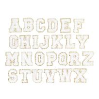 26pcs Iron On Embroidered Patches White DIY Patches Decorative Alphabet Patches  Clothing Decoration