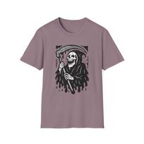 Unisex Softstyle T-Shirt Mens Womens Tees Top Grim Reaper Laughing Surreal Horror Dark Art Graphic M