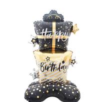 Standing Birthday Gift Box Aluminum Foil Balloon 1 Piece Suitable for Birthday Parties, Anniversaries, Holiday Party Decoration Supplies Other