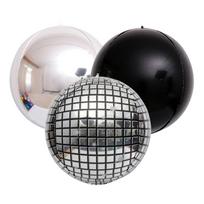 3-Pack of 50inch Disco Balloons, Inflatable Mirror Balls, Large Event Decoration Balls, Aluminum Foil Balloons, Used for Holiday Decorations, Party Other