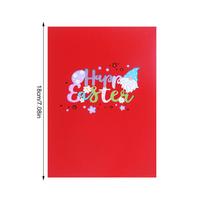 3D Easter Card 3D Greeting Card Pop Up Bunny Easter Cards Color-Printed Holiday Cards Happy Easter Note Cards With Envelopes For raudona