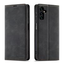 Odinis telefono dėklas, skirtas Samsung S23 FE S22 Ultra S21 S20 Plus 5G Note 20 10 9 Magntic Flip Wallet, skirtas Galaxy S10 S9 S8 S7 Edge + Samsung S23 juoda