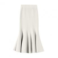 Maxi Skirt Elegant Viscose Fishtail Skirt with High Waist Elastic Design for Office Lady Work Leisure Wear One Size abrikosas
