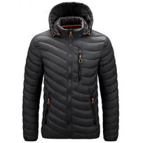 Šilta striukė vyriška vėjo striukė rudens ir žiemos gobtuvu parkas Vyriška madinga laisvalaikio lengvas medvilninis paminkštintas švarkas, vyriškas 6XL juoda