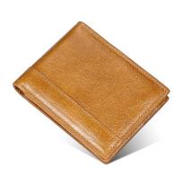 Men's Retro Wax Leather RFID-Blocking Wallet: Multifunctional Cowhide Card and Cash Holder ruda