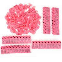 Pig Cattle and Sheep Ear Tag Farm Animal Indentification Card Goat Ear Label 100 PackPink