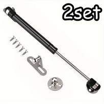 2set Black Hydraulic Support Rod Tatami Air Support Hydraulic Rod Support Cabinet Flip Door Cabinet Door Telescopic Pneumatic Rod Hardware 200N