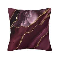 Individualus Modernus Bordo Raudonumo Geodo Agato Pagalvės Užvalkalas Aksominis Marmuro Tekstūros Auksinis Mesti Pagalvės Užvalkalas Dekoras 30x30cm 12x12in