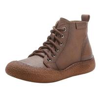 Madingi Nauji Karvės Odos Ankle Boots Moteriški Suvarstomi Vandeniui Atsparūs Batai Ponios Plataus Fasono Trumpi Batai Moteriški Oksfordo Batai Rudos Spalvos Batai 35 ruda