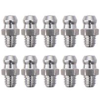 10pcs Stainless Steel Straight Grease Fitting M6 x 1mm Thread M8 x 1mm Thread Zerk Fitting Nozzle M10 x 1mm Thread Silver