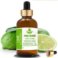 Pure Herbs lime (Citrus aurantiifolia) Pure & Natural Therapeutic Grade Essential Oil Glass 5 ml