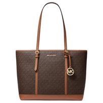 Michael Kors Printed Logo Canvas Tote Bag Women tote Vanilla 35T0GTVT3V-BROWN Basic Set (Bag+Dust Bag)