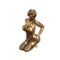 Kneeling Nude Lady Brass Sculpture; Figurines for Home, Bedroom, and Bookshelf Decor