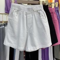 Hong Kong Style Purple High-Waist Wide-Leg Denim Shorts - Age-Reducing, Summer Loose Five-Point Casual Fit M balta