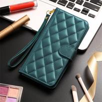 Checkered Leather Phone Case For Xiaomi Mi 15 Ultra 14T 13T 11T 12T Poco X7 M6 F5 X6 X5 X3 Pro 5G M5S Card Wallet Flip Cover Xiaomi 13T&Case & Strap tamsiai žalia spalva