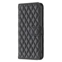 For Samsung S22 Ultra Case Candy Color Lingge Leather Wallet Book Cover For Samsung Galaxy S22 S21 Ultra Plus S20 FE Phone Case S22 juoda