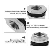 B-Est Water Tank Connector SUS304 Stainless Steel Thru-Bulk Fitting For Rain Barrels,Aquariums 3/4Inch (as the picture,NONE)