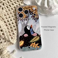 Cartoon Littles M-Mole Frosted Clear Magnetic Phone Case for iPhone 17,16,15,14,13,12,11 Pro,Max,Plus,Mini,Air,E iPhone16pro
