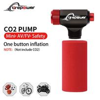 Mini Portable CO2 Tire Pump Bike Hand Pump MTB Road Bicycle Air Inflator Schrader Presta Valve Adapter Ball Cycling Accessories CO2-A8-BLACK