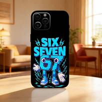 67 Šeši Septyni Dėklas Telefonui iPhone17,16,15,14,13,12 Plus,Max Minkštas Silikoninis Juodas Dangtelis iPhone16se4