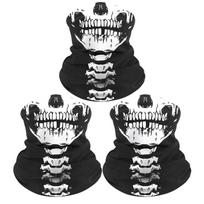 3 pcs Breathable Mask Skull Mask Seamless Balaclava Hat Headwear Scarf One size