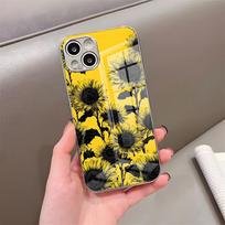 Sunflower Vine Phone Case For IPhone 17 Pro Max 15 Pro 16 14 Plus 12 13 Mini 11 Pro Shockproof Electroplated Glass Cover iPhone17