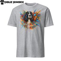 Vibrant English Springer Spaniel Unisex T-Shirt Mens Womens Tees Top - Colorful Dog Design! XL