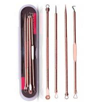 4/6pcs/set Stainless Steel Blackhead Needle Set Sliver Facial Skin Care Pore Cleanser Tool Rose Gold Blackhead Extractor Tool