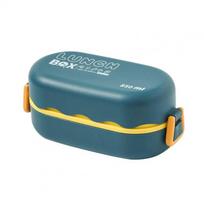 850ML Double-Layer Bento Box Large Capacity Leak-Proof Food Storage Container Microwavable Sealed Lunch Box for School Picnic mėlyna
