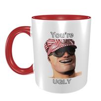 You're Ugly I Smell Jojo Engineer TF2 Team Fortress 2 Mug Ceramic Coffee Cups Tea Mugs Milk Cup Drinkware Gifts for Woman Man One Size raudona