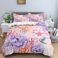 Luxury Bedding Set 3D Print Tulip Rose Print Duvet Cover Set Quilt Cover King Queen Size For Wedding Polyester Comforter Cover EU single(135x200cm)