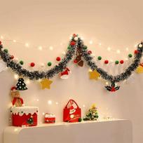 New DIY Christmas Banner LED String Light Hanging Pendant Hanging Bunting Christmas Pull Flag Shopping Mall Decor